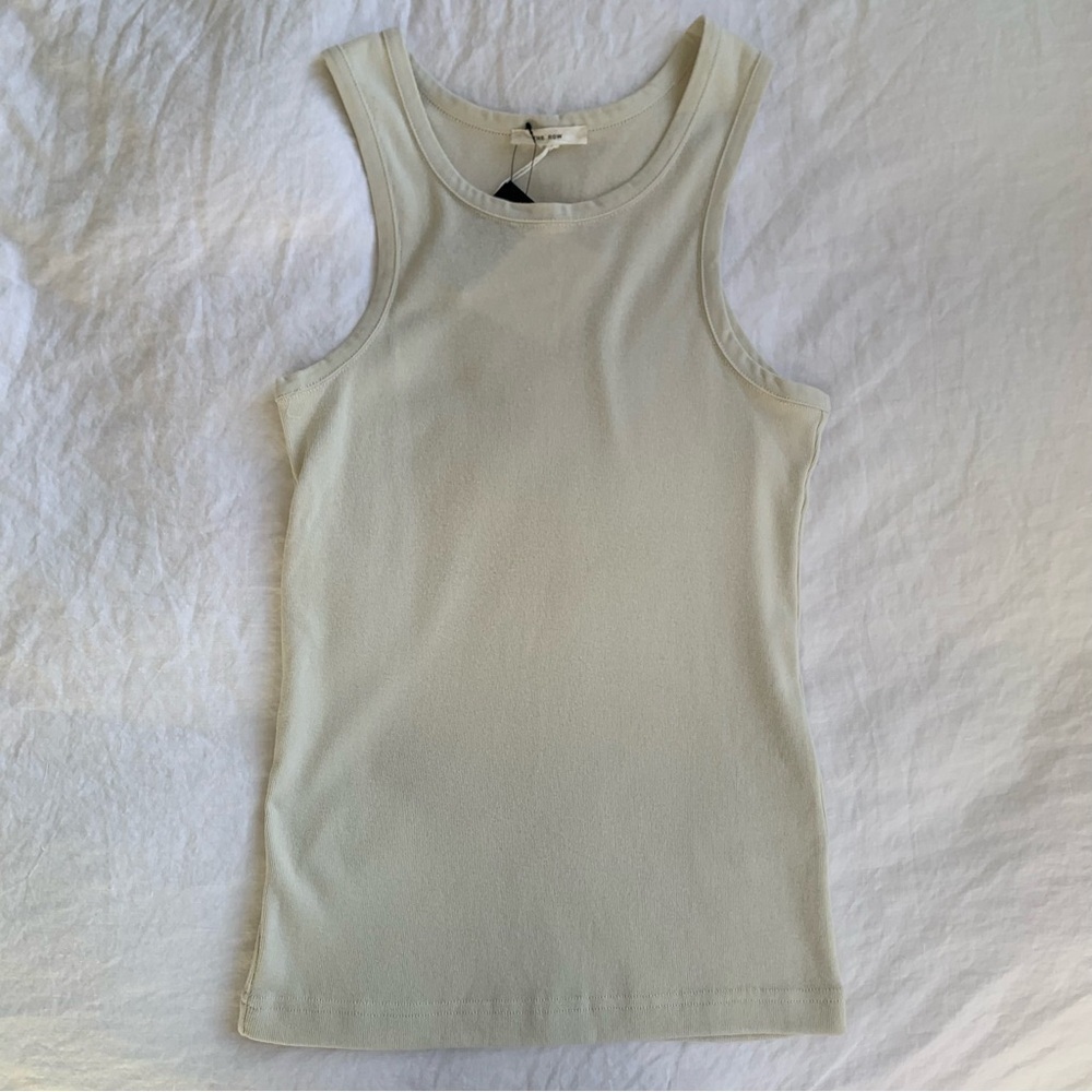 NWT The Row Glaura Ribbed Cotton Jersey Tank Top White